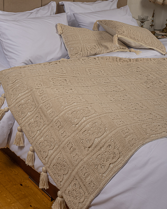 Vintage - Handmade Crochet Bed Runner (3PCS)