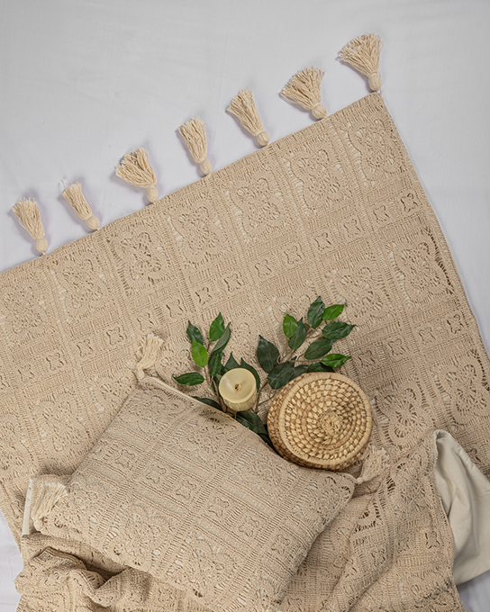 Vintage - Handmade Crochet Bed Runner (3PCS)